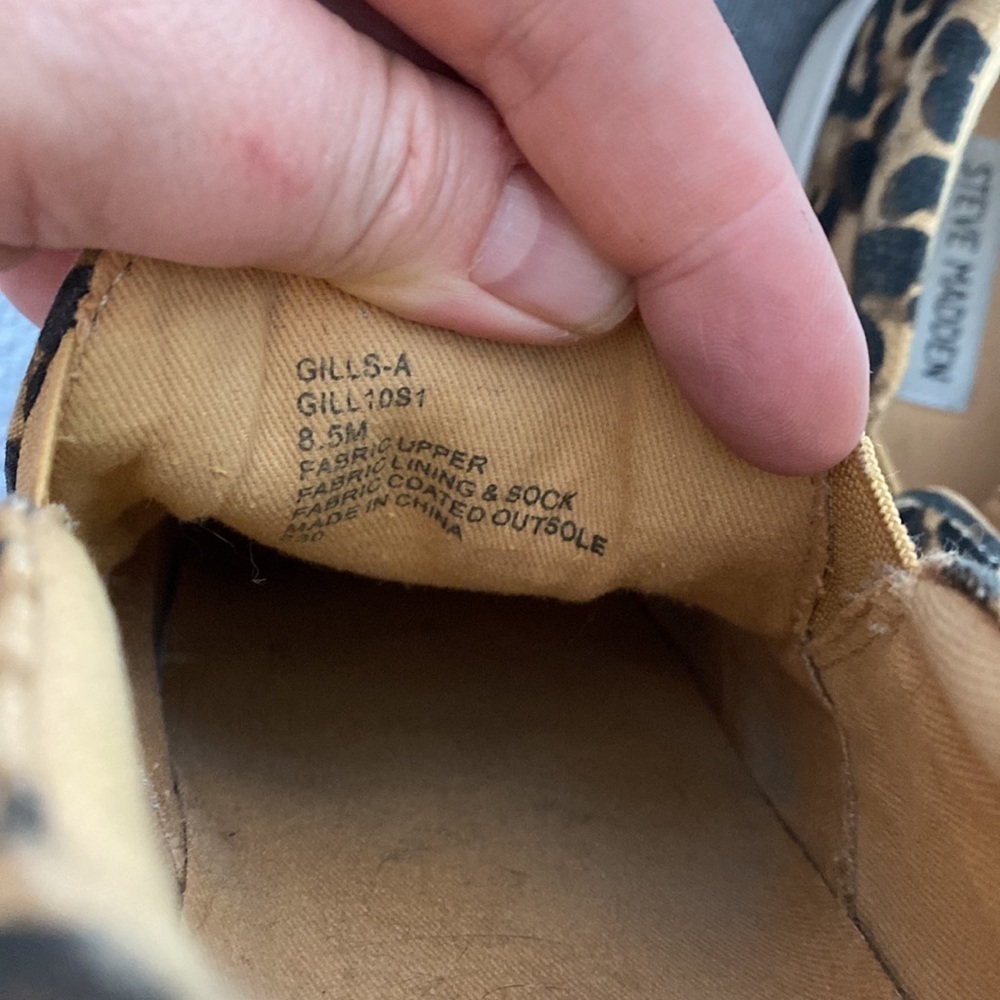 Steve Madden Gills Leopard Platform Slip-On Sneakers Tan Black Size 8.5 - Picture 9 of 10